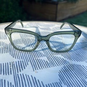 Green Warby Parker reading glasses!